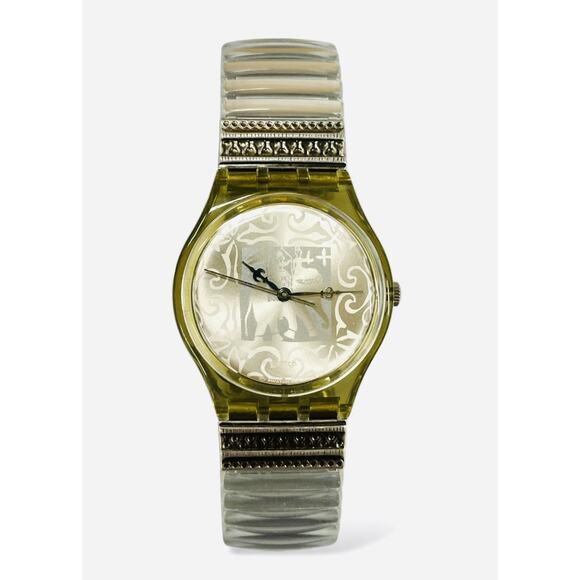 Swatch Watch TANDOORI GM145 1998 Collectible Swiss Quartz Flexible Bracelet NOS - Picture 1 of 6